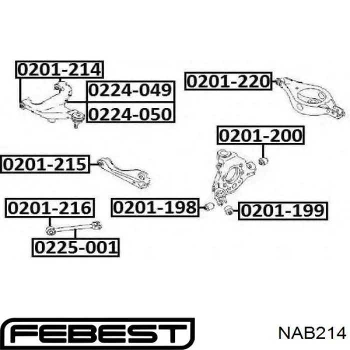 Купить NAB214 Febest Сайлентблок верхнего рычага