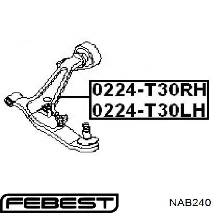 Сайлентблок переднего нижнего рычага Febest NAB240