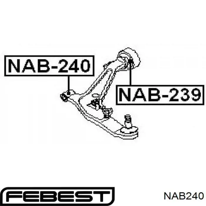 Купить NAB240 Febest Сайлентблок нижний передней подвески