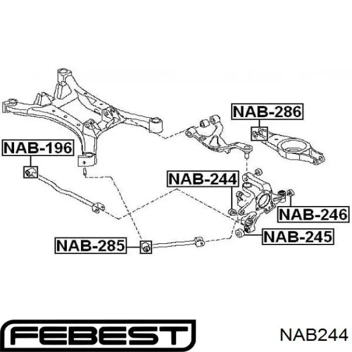 Сайлентблок цапфы задней NAB244 Febest