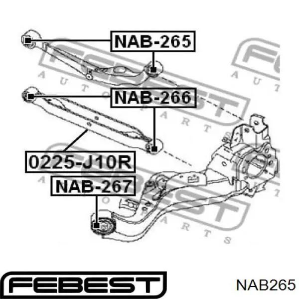Сайлентблок заднего верхнего рычага Febest NAB265 цена, от 16.10 USD
