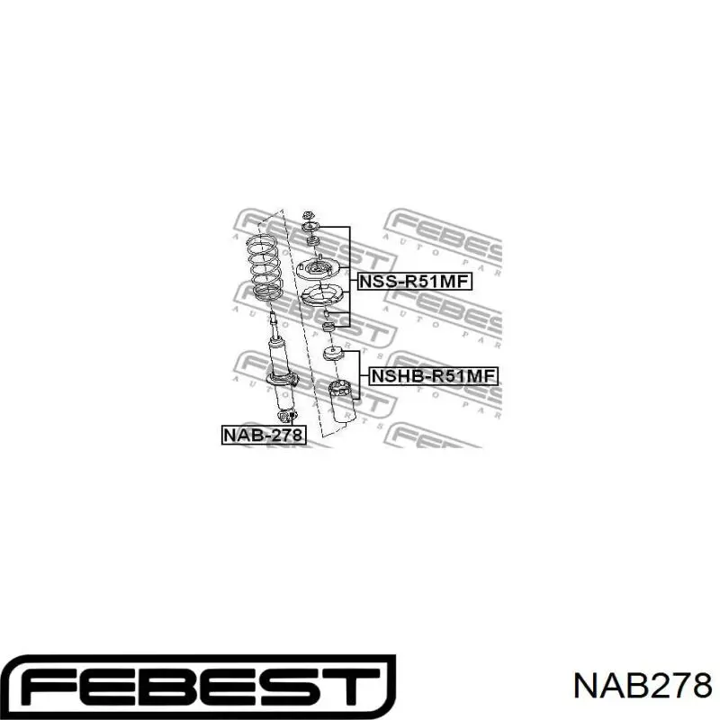 Сайлентблок амортизатора переднего NS0604 Polycraft