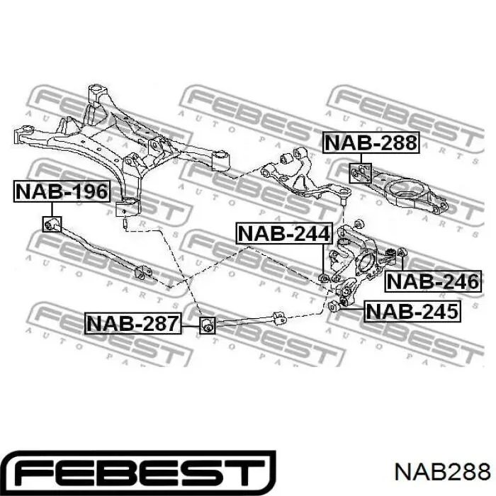 Купить NAB288 Febest Сайлентблок заднего нижнего рычага