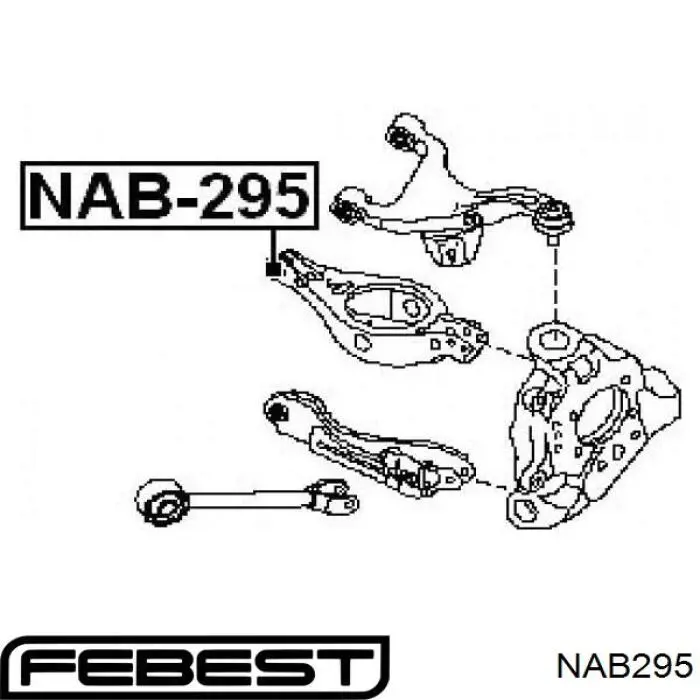 Suspensión, brazo oscilante trasero inferior NAB295 Febest