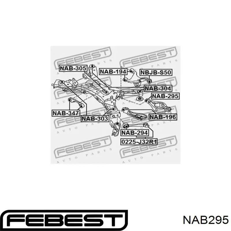 Купить NAB295 Febest Сайлентблок заднего нижнего рычага