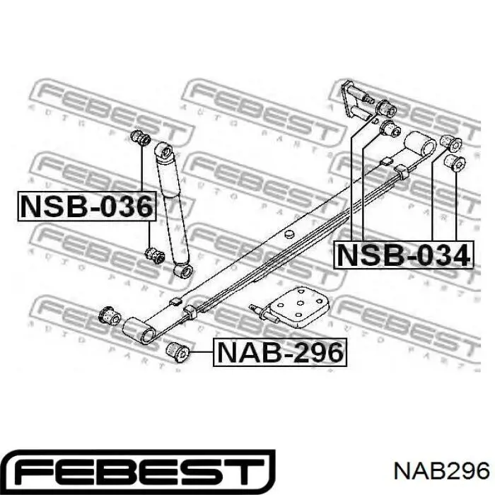 Купить NAB296 Febest Втулка рессоры