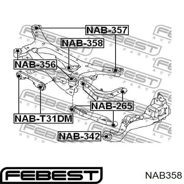 Сайлентблок заднего подрамника Nissan/Infiniti 55476EN102 цена, от 16.87 USD