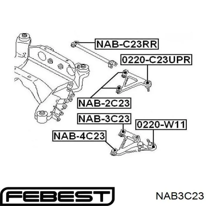 Сайлентблок заднего нижнего рычага N24C23W0 RBI