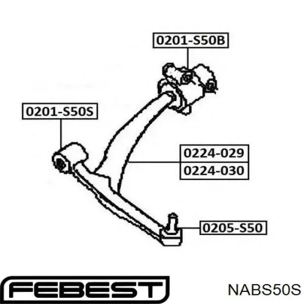 Сайлентблок переднего нижнего рычага Febest NABS50S