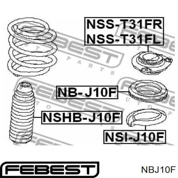 Купить NBJ10F Febest Опорный подшипник амортизатора