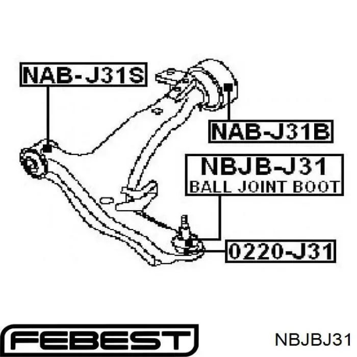 Купить NBJBJ31 Febest Пыльник опоры шаровой нижней