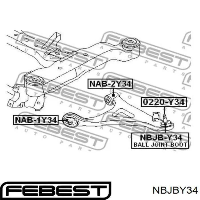 Купить NBJBY34 Febest Сайлентблок верхнего рычага