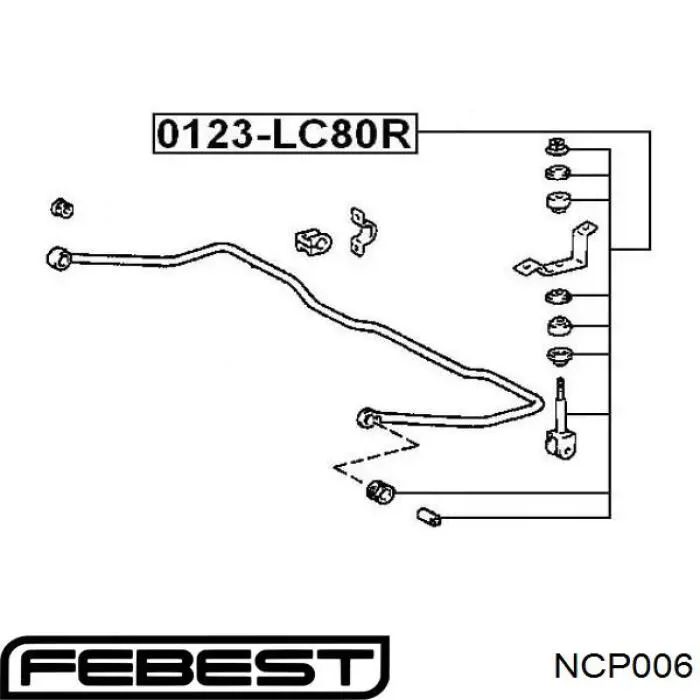 NCP006 Febest Наконечник свечи зажигания
