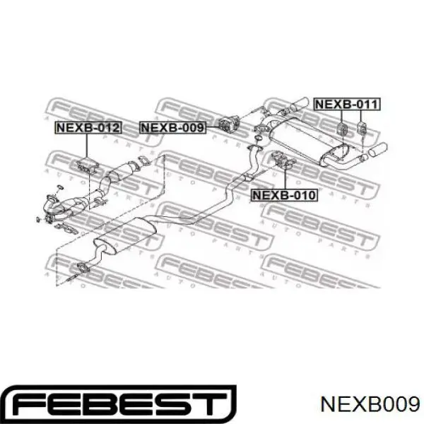 NEXB009 Febest подушка крепления глушителя