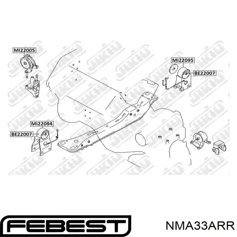 Купить NMA33ARR Febest Гидроопора двигателя задняя