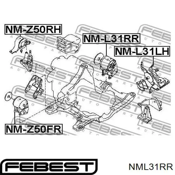 Soporte de motor trasero NML31RR Febest