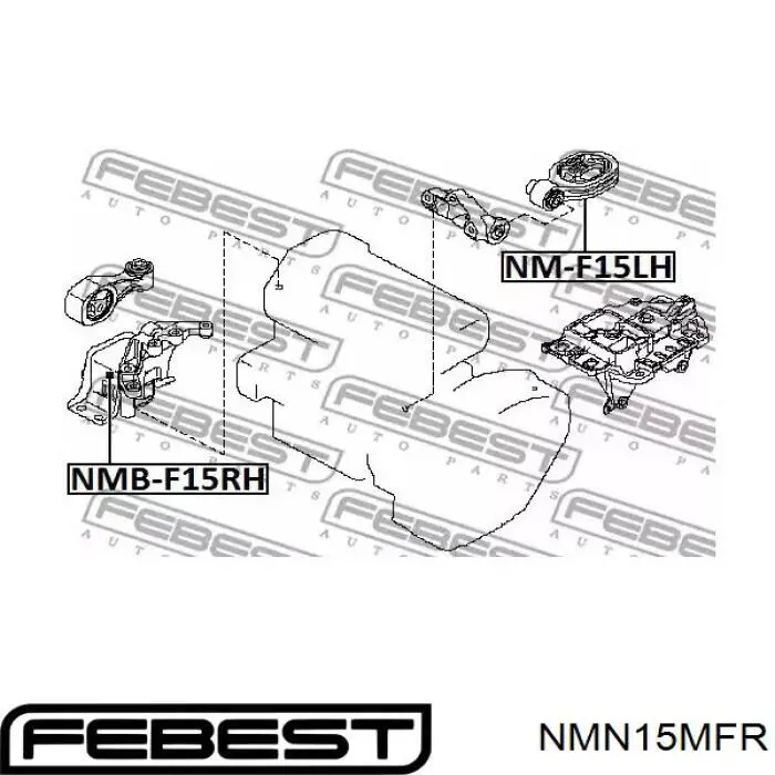 Передняя опора двигателя NMN15MFR Febest