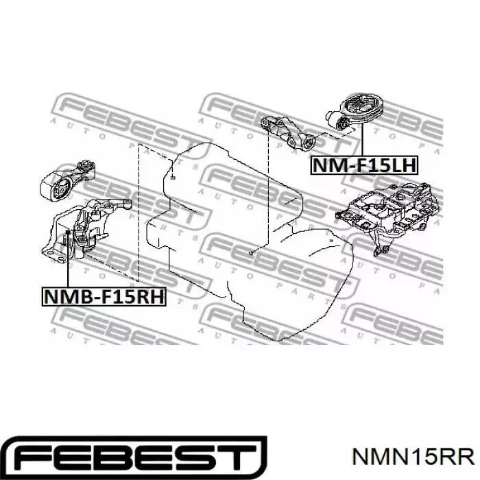 Задняя опора двигателя NMN15RR Febest