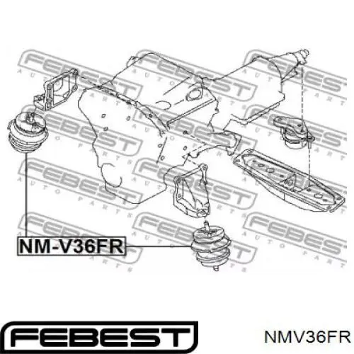 Левая/правая опора двигателя NMV36FR Febest
