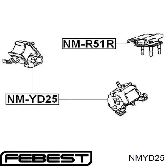 Купить NMYD25 Febest Подвеска двигателя (силового агрегата)