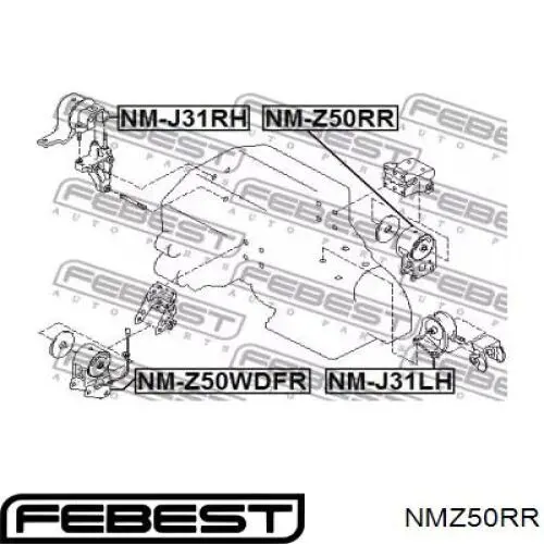Soporte de motor trasero NMZ50RR Febest