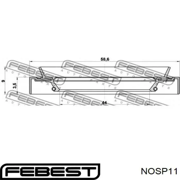 Сальник переднего поворотного кулака NOSP11 Febest