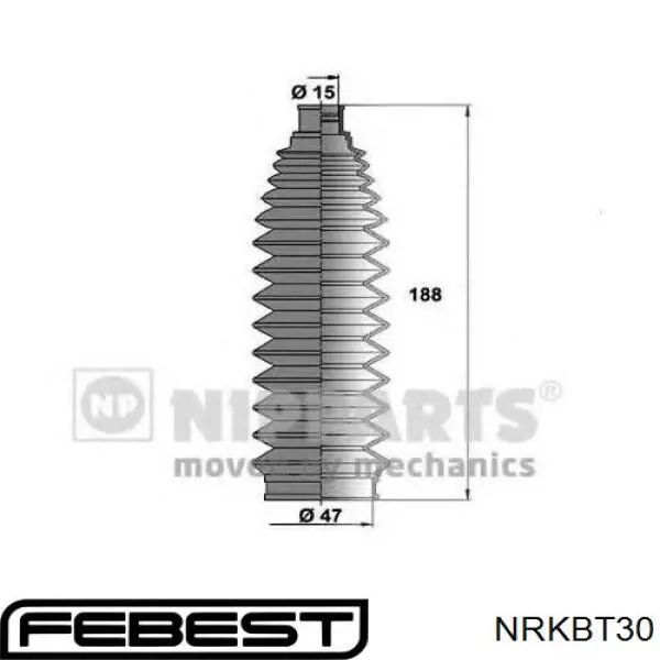 Пыльник тяги Febest NRKBT30 цена, от 10.66 USD
