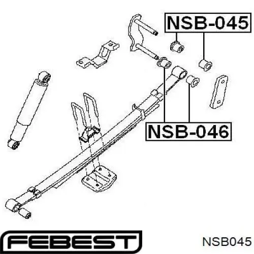 Купить NSB045 Febest Сайлентблок серьги рессоры