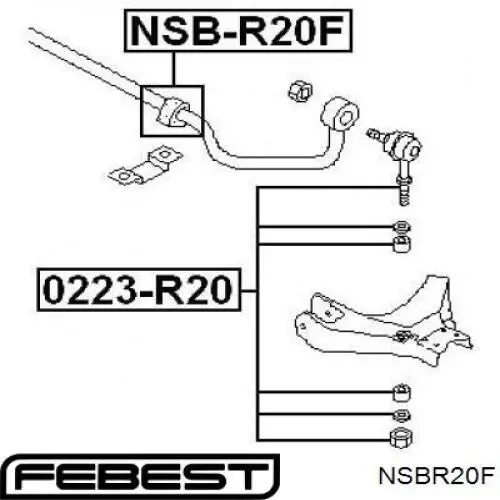 Втулка переднего стабилизатора NSBR20F Febest