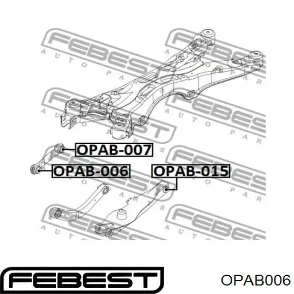 Наружный сайлентблок заднего поперечного рычага  Febest OPAB006