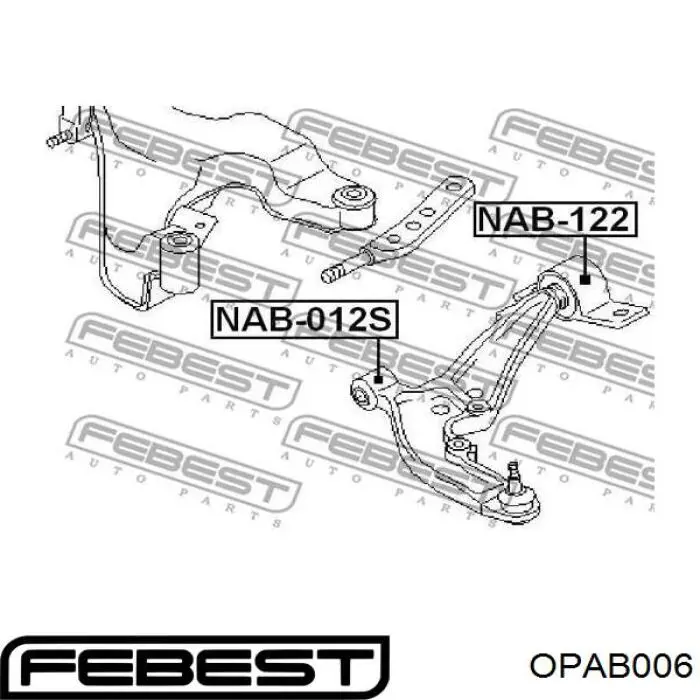 Сайлентблок заднего поперечного рычага наружный OPAB006 Febest