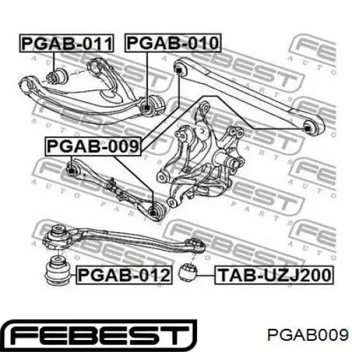 Купить PGAB009 Febest Сайлентблок заднего поперечного рычага наружный