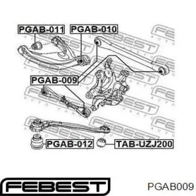 Сайлентблок заднего поперечного рычага наружный PGAB009 Febest