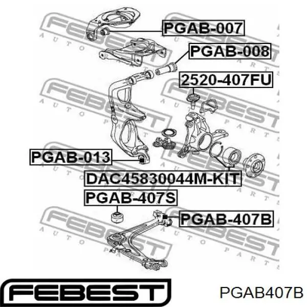 Купить PGAB407B Febest Сайлентблок нижний передней подвески
