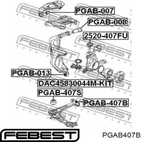 Сайлентблок переднего рычага PGAB407B Febest