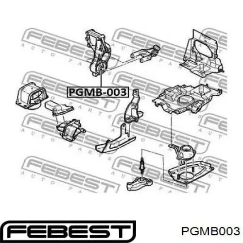 PGMB003 Febest подушка (опора двигателя задняя (сайлентблок))