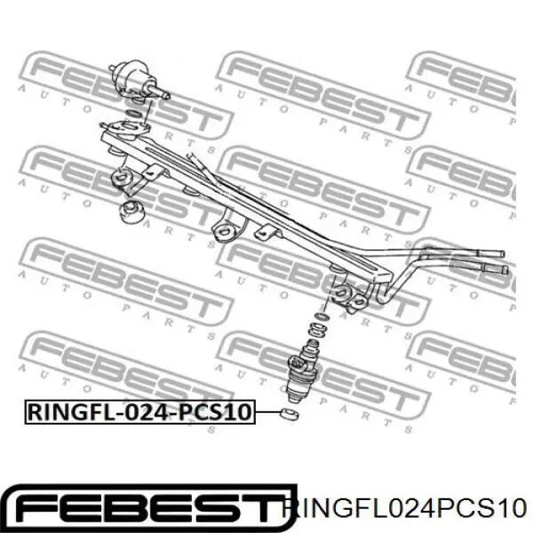 Кольцо (шайба) форсунки инжектора посадочное Febest RINGFL024PCS10