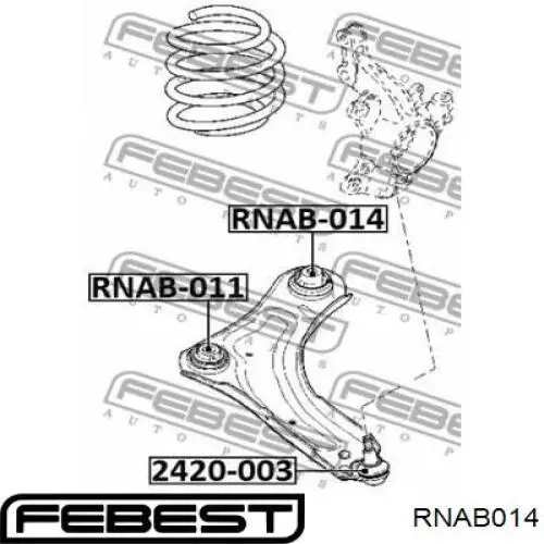 Silentblock de suspensión delantero inferior RNAB014 Febest