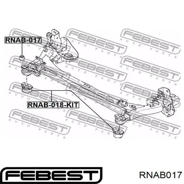 RNAB017 Febest сайлентблок тяги поперечной (задней подвески)