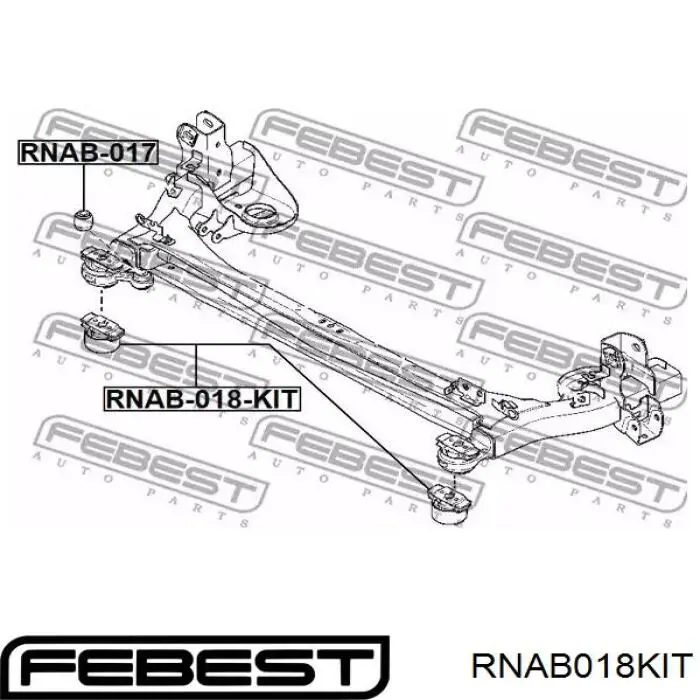 Сайлентблок задней балки (подрамника) RNAB018KIT Febest