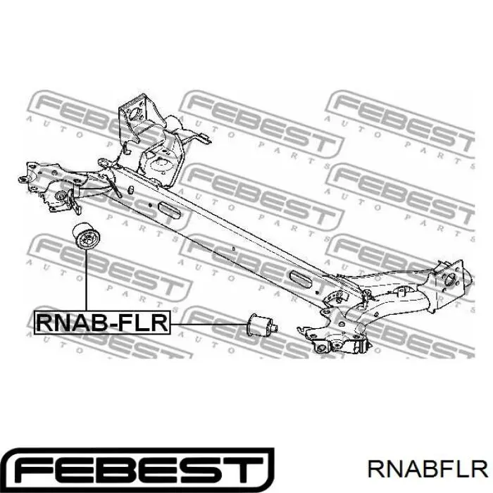 Suspensión, cuerpo del eje trasero RNABFLR Febest