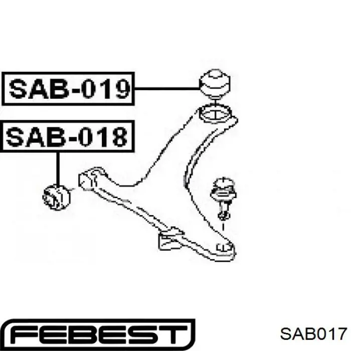 SAB017 Febest Сайлентблок нижнего переднего рычага