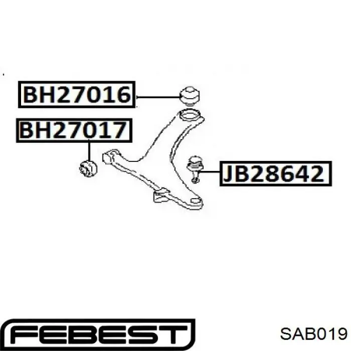 Сайлентблок переднего рычага SAB019 Febest