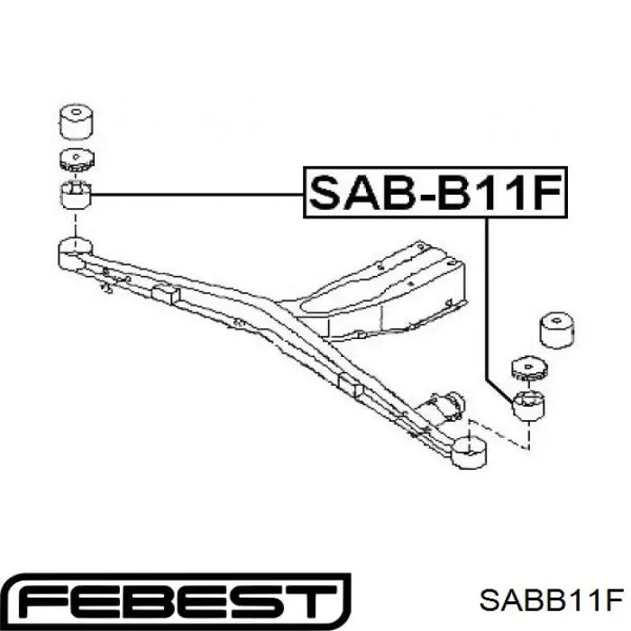 Сайлентблок траверсы крепления заднего редуктора передний SABB11F Febest