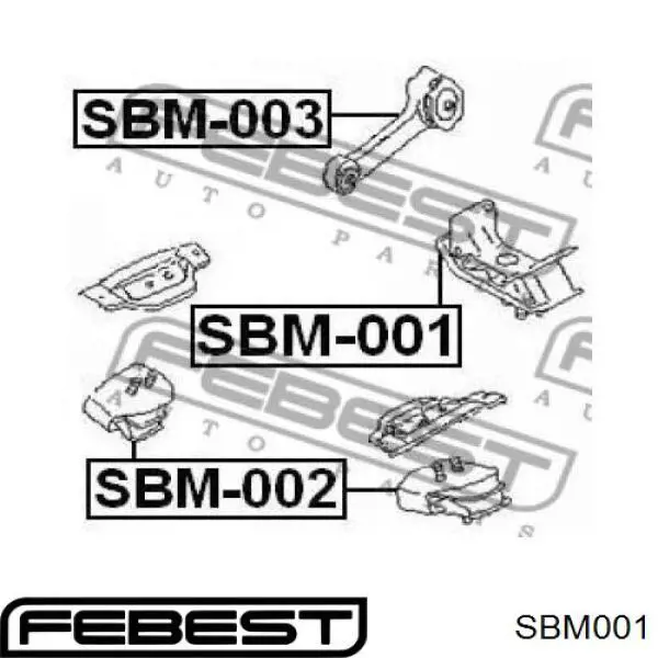 Soporte de motor trasero SBM001 Febest