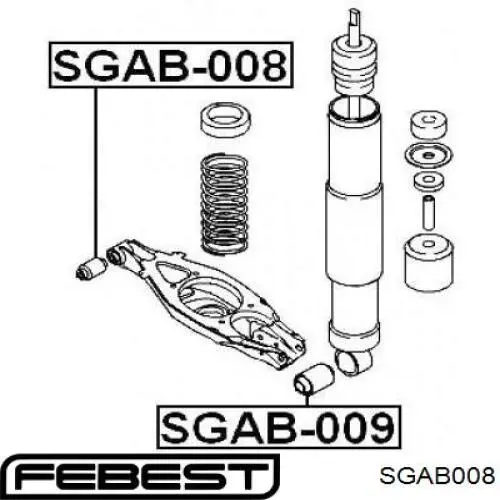 Suspensión, brazo oscilante trasero inferior SGAB008 Febest