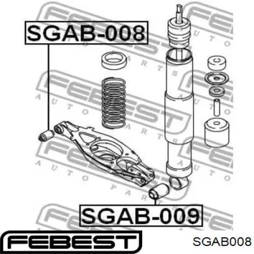 Купить SGAB008 Febest Сайлентблок заднего нижнего рычага