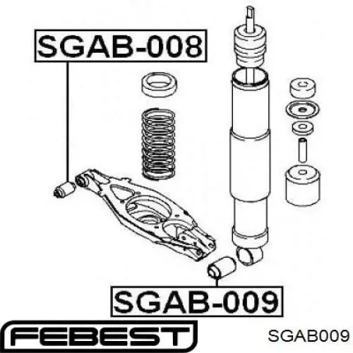 Silentblock de amortiguador trasero SGAB009 Febest