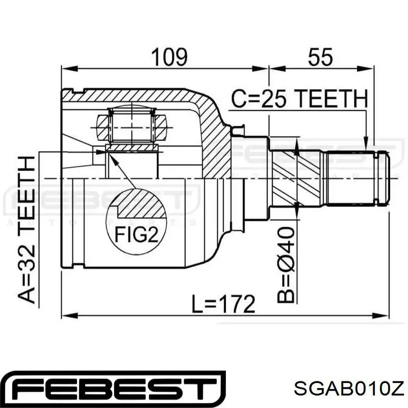 SGAB010Z Febest Сайлентблок цапфы