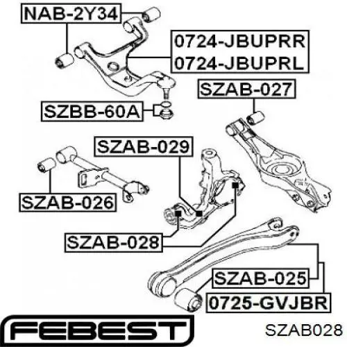 Купить SZAB028 Febest Сайлентблок цапфы задней